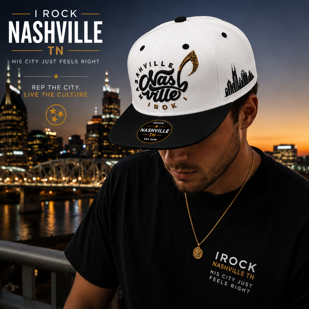 Nashville Script Snapback

White / Black Premium Edition