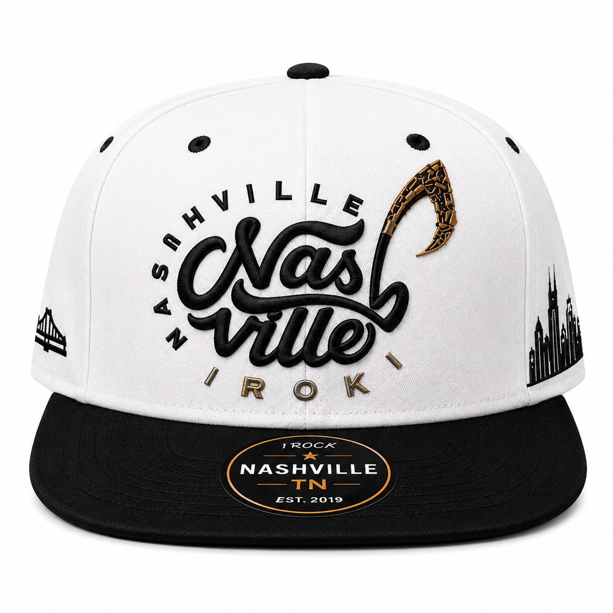 Nashville Script Snapback

White / Black Premium Edition