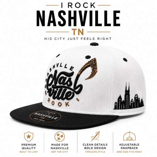 Nashville Script Snapback

White / Black Premium Edition