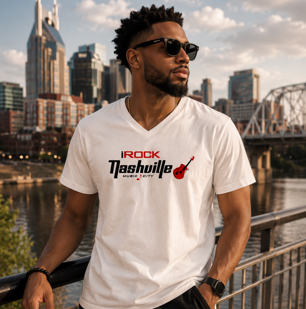 iROCK Nashville™ Music City V-Neck T-Shirt